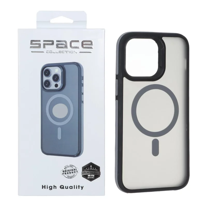 قاب Space مات Magsafe دور هاشور Apple iPhone 14 Pro Max - خاکستری (پک دار) - تصویر 2
