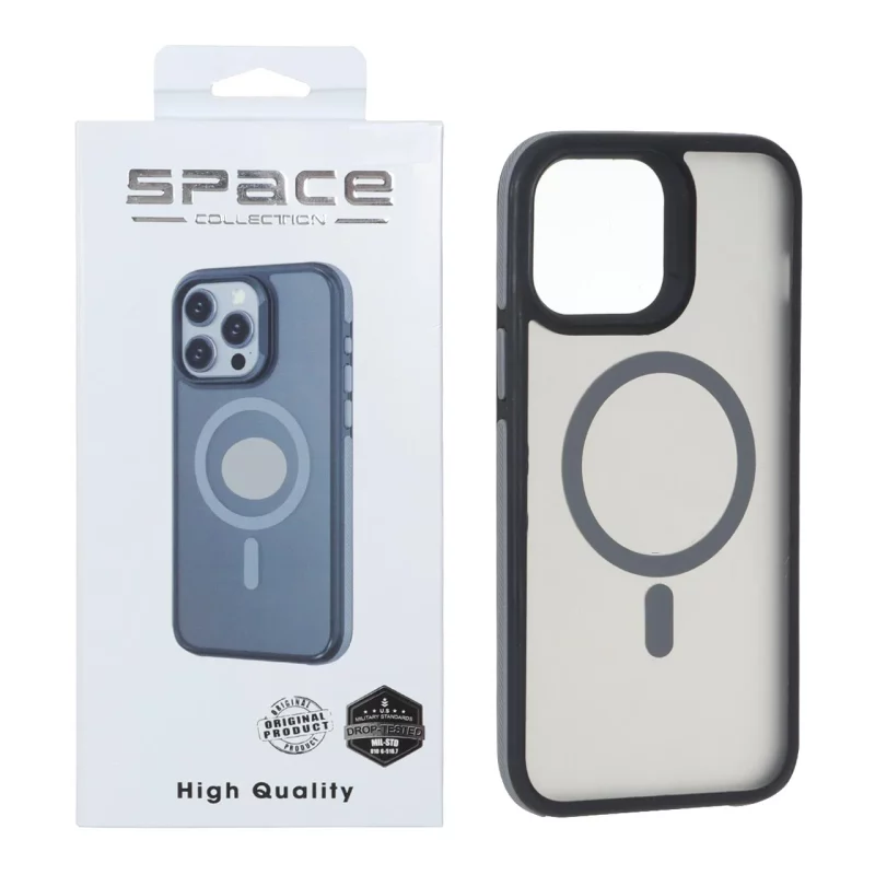 قاب Space مات Magsafe دور هاشور Apple iPhone 13 Pro Max - خاکستری (پک دار) - تصویر 2