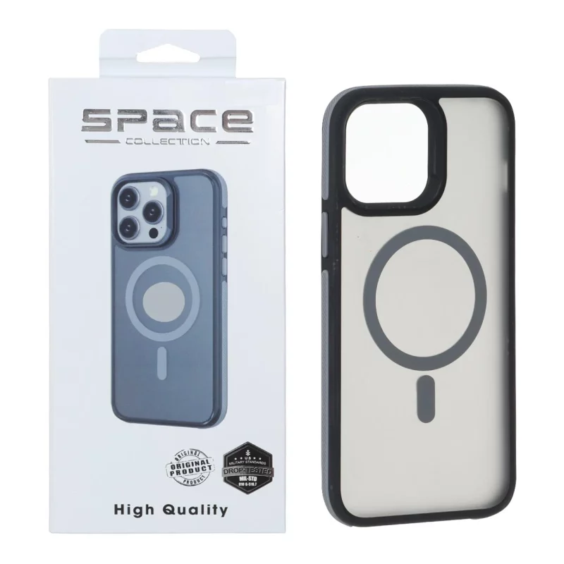 قاب Space مات Magsafe دور هاشور Apple iPhone 12 Pro Max - خاکستری (پک دار) - تصویر 2