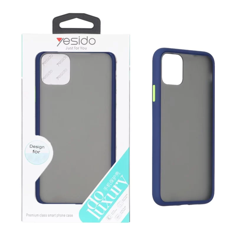 قاب Yesido مات دور رنگی Apple iPhone 11 Pro Max - آبی کاربنی (پک دار) - تصویر 2