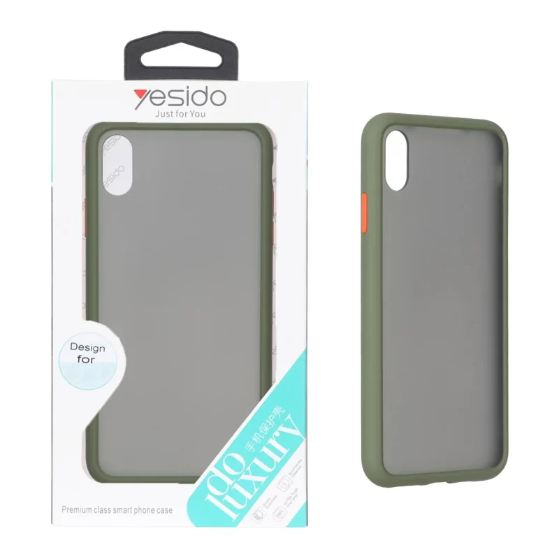 قاب Yesido مات دور رنگی Apple iPhone X Max / iPhone XS Max - سبز زیتونی (پک دار) - تصویر 2