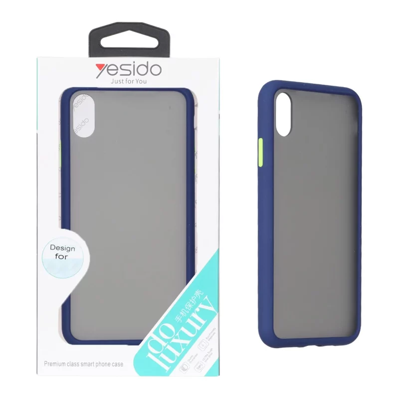 قاب Yesido مات دور رنگی Apple iPhone X Max / iPhone XS Max - آبی کاربنی (پک دار) - تصویر 2