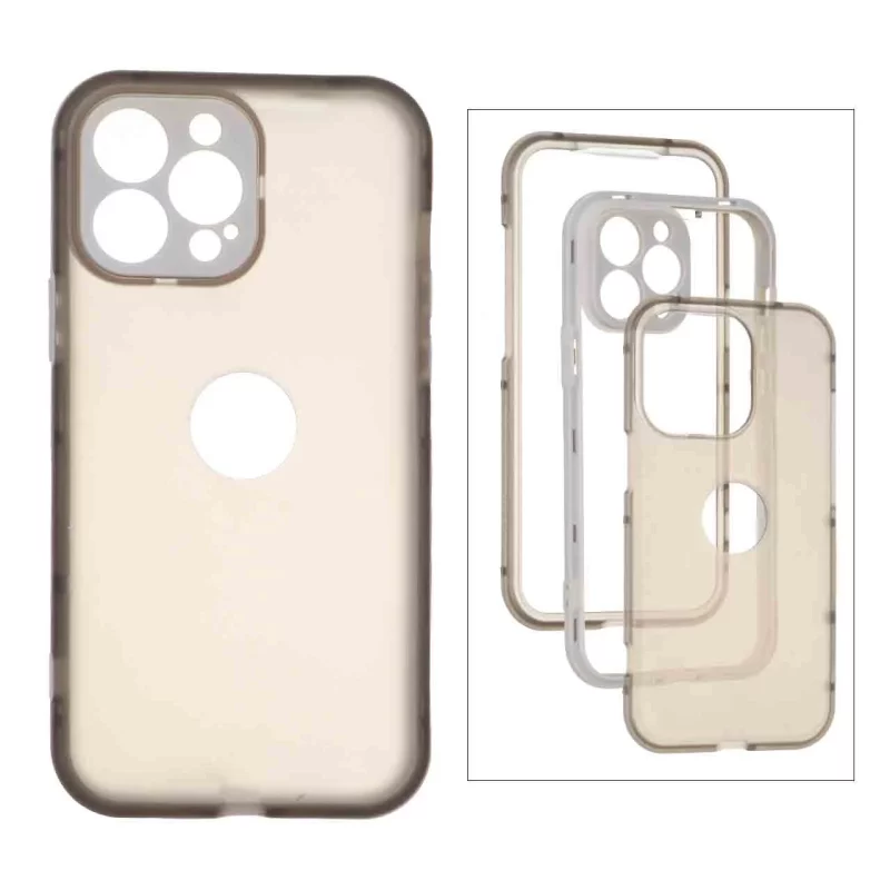 قاب 360 درجه پشت مات Apple iPhone 13 Pro Max - طوسی - تصویر 2