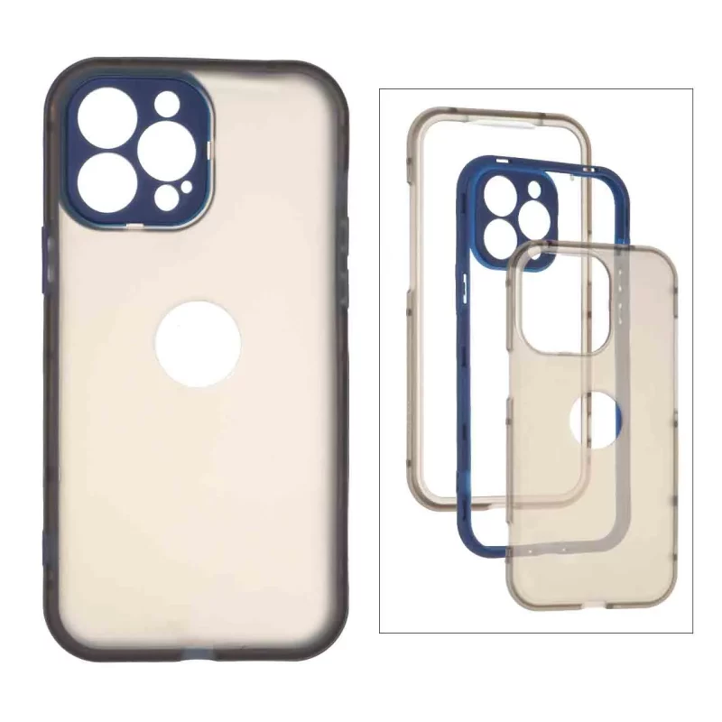 قاب 360 درجه پشت مات Apple iPhone 13 Pro Max - سرمه ای - تصویر 2