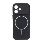 قاب طرح مگ سیف دور لنز Texture مدل Apple iPhone 16 - مشکی