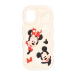 قاب سیلیکونی کنگره ای Mickey Minnie برجسته فانتزی Apple iPhone 11 - کرم