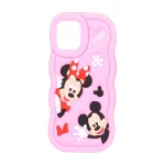 قاب سیلیکونی کنگره ای Mickey Minnie برجسته فانتزی Apple iPhone 12 Pro / iPhone 12 - صورتی