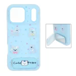 قاب Cute Puppy دولایه عروسک برجسته استندشو آینه ای Apple iPhone 17 Pro Max - آبی