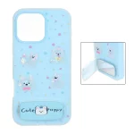 قاب Cute Puppy دولایه عروسک برجسته استندشو آینه ای Apple iPhone 16 Pro Max - آبی