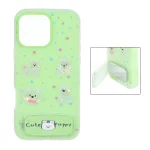 قاب Cute Puppy دولایه عروسک برجسته استندشو آینه ای Apple iPhone 16 Pro Max - سبز