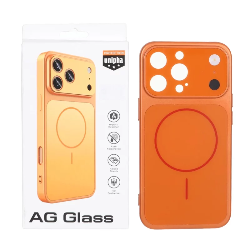قاب اورجینال AG Glass محافظ لنز برجسته براق Magsafe مدل Apple iPhone 13 Pro - نارنجی (پک دار) - MPS - تصویر 2