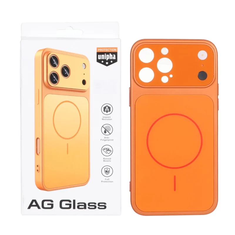 قاب اورجینال AG Glass محافظ لنز برجسته براق Magsafe مدل Apple iPhone 13 / iPhone 14 - نارنجی (پک دار) - MPS - تصویر 2