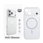 قاب اورجینال AG Glass محافظ لنز برجسته براق Magsafe مدل Apple iPhone 13 / iPhone 14 - نقره ای (پک دار) - MPS