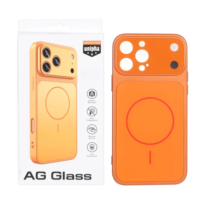 قاب اورجینال AG Glass محافظ لنز برجسته براق Magsafe مدل Apple iPhone 13 Pro Max - نارنجی (پک دار) - MPS - تصویر 2