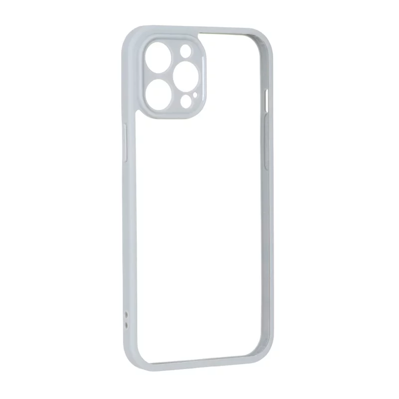 قاب پشت سخت شفاف محافظ لنزدار دور رنگی Apple iPhone 12 Pro Max - طوسی - تصویر 2