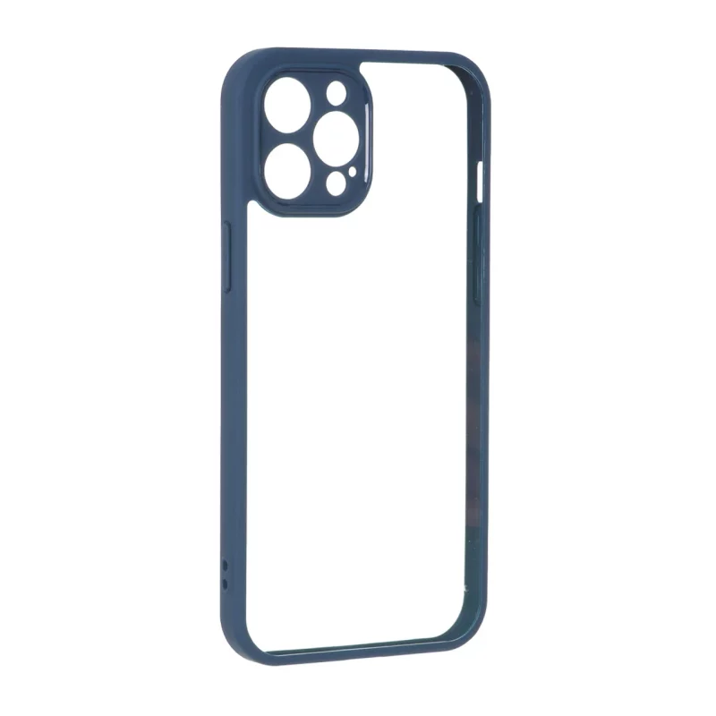 قاب پشت سخت شفاف محافظ لنزدار دور رنگی Apple iPhone 12 Pro Max - سرمه ای - تصویر 2