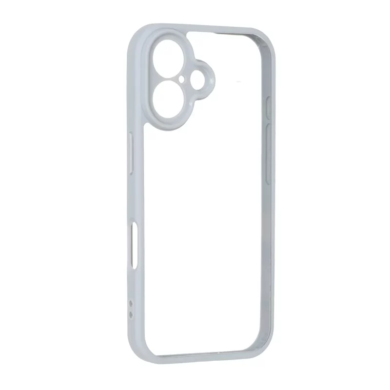 قاب پشت سخت شفاف محافظ لنزدار دور رنگی Apple iPhone 16 - طوسی - تصویر 2