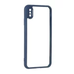 قاب پشت سخت شفاف محافظ لنزدار دور رنگی Apple iPhone X Max / iPhone XS Max - سرمه ای