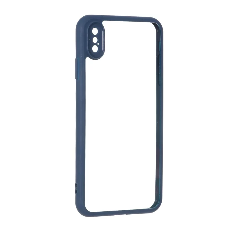 قاب پشت سخت شفاف محافظ لنزدار دور رنگی Apple iPhone X Max / iPhone XS Max - سرمه ای - تصویر 2