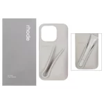 قاب سیلیکونی پاک کنی اورجینال rhode با ست لیپ گلاس Apple iPhone 15 Pro / iPhone 14 Pro / iPhone 13 Pro - طوسی (پک دار) - MPS