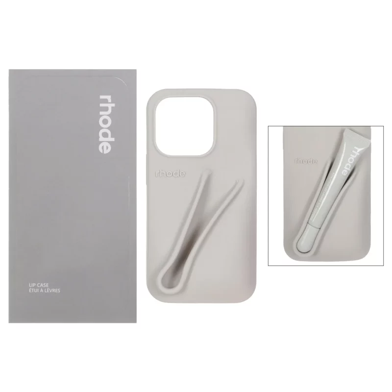 قاب سیلیکونی پاک کنی اورجینال rhode با ست لیپ گلاس Apple iPhone 15 Pro / iPhone 14 Pro / iPhone 13 Pro - طوسی (پک دار) - MPS - تصویر 2