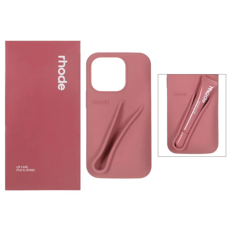 قاب سیلیکونی پاک کنی اورجینال rhode با ست لیپ گلاس Apple iPhone 15 Pro / iPhone 14 Pro / iPhone 13 Pro - کالباسی (پک دار) - MPS - تصویر 2
