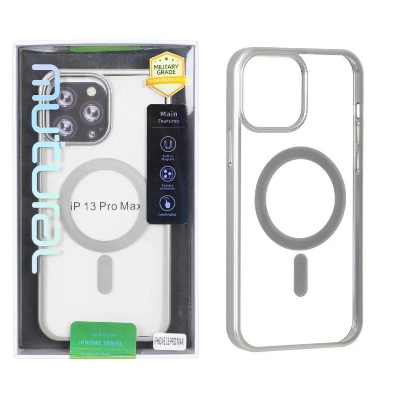 قاب اورجینال MuturaL شفاف Magsafe مدل Apple iPhone 13 Pro Max - نقره ای - (پک دار) - MPS - تصویر 2