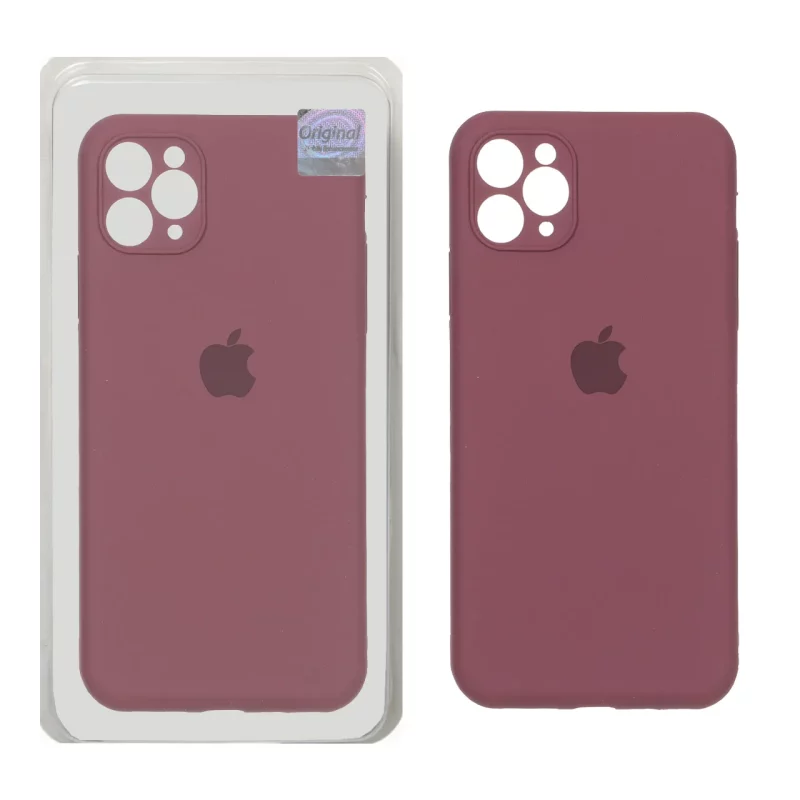 قاب سیلیکونی پاک کنی اورجینال Master Quality مدل Apple iPhone 11 Pro Max - زرشکی (پک دار) - تصویر 2