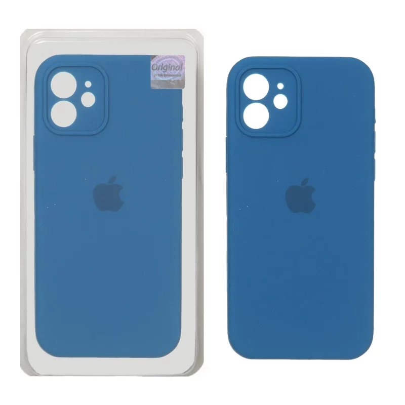 قاب سیلیکونی پاک کنی اورجینال Master Quality مدل Apple iPhone 12 - آبی کاربنی (پک دار) - تصویر 2