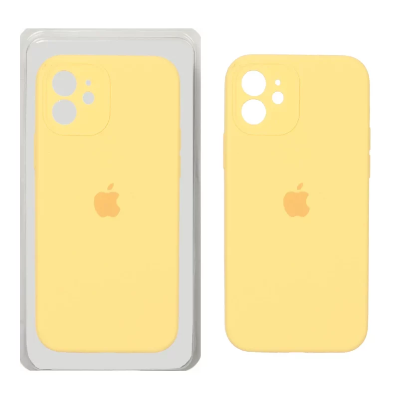 قاب سیلیکونی پاک کنی محافظ لنزدار اورجینال Apple iPhone 12 - زرد (پک اصلی) - تصویر 2