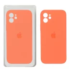 قاب سیلیکونی پاک کنی محافظ لنزدار اورجینال Apple iPhone 12 - نارنجی تیره (پک اصلی)