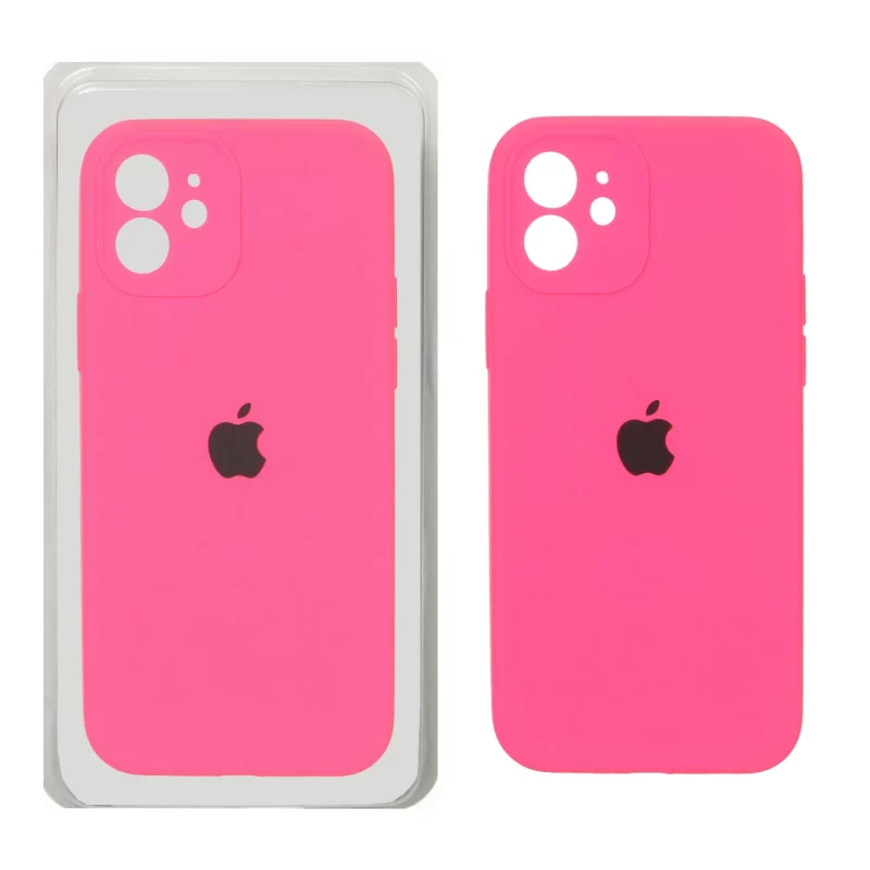 قاب سیلیکونی پاک کنی محافظ لنزدار اورجینال Apple iPhone 12 - صورتی فانتزی (پک اصلی) - تصویر 2