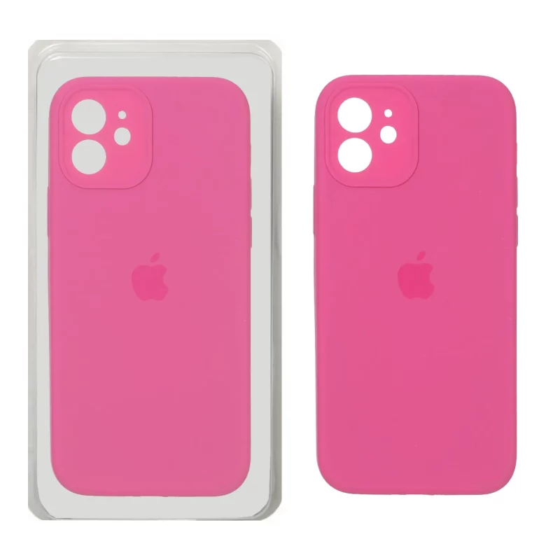 قاب سیلیکونی پاک کنی محافظ لنزدار اورجینال Apple iPhone 12 - سرخابی (پک اصلی) - تصویر 2