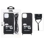 قاب اورجینال Karl چرمی با بند آویز گردنی Apple iPhone 13 / iPhone 14 - مشکی (پک دار)