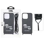 قاب اورجینال Karl چرمی با بند آویز گردنی Apple iPhone 15 Pro Max - خاکستری (پک دار)