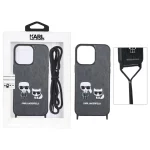 قاب اورجینال Karl چرمی با بند آویز گردنی Apple iPhone 14 Pro Max - خاکستری (پک دار)