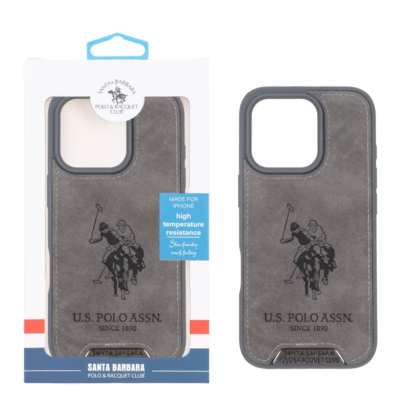 قاب اورجینال US Polo Assn جیر Apple iPhone 16 Pro - خاکستری (پک دار) - تصویر 2