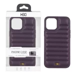 قاب اورجینال HDD چرم پافری طرح دوخت Apple iPhone 12 Pro Max - بنفش (پک دار)