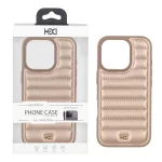 قاب اورجینال HDD چرم پافری طرح دوخت Apple iPhone 16 Pro - طلایی (پک دار)