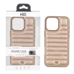 قاب اورجینال HDD چرم پافری طرح دوخت Apple iPhone 16 Pro Max - طلایی (پک دار)