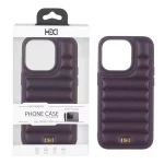 قاب اورجینال HDD چرم پافری طرح دوخت Apple iPhone 14 Pro - بنفش (پک دار)