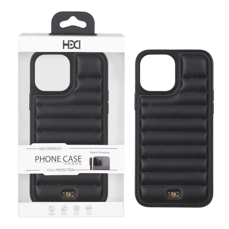 قاب اورجینال HDD چرم پافری طرح دوخت Apple iPhone 13 Pro Max - مشکی (پک دار) - تصویر 2