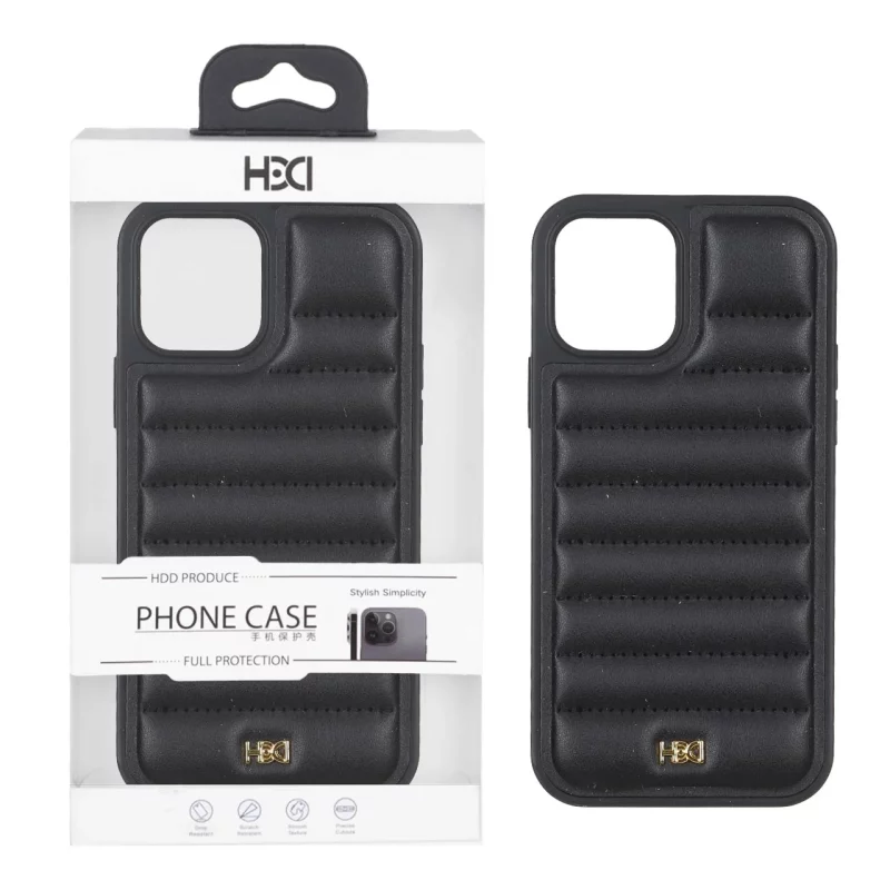 قاب اورجینال HDD چرم پافری طرح دوخت Apple iPhone 12 Pro / iPhone 12 - مشکی (پک دار) - تصویر 2