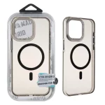 قاب اورجینال VIVA MADRID پشت سخت MagSafe لنز نگین دار Apple iPhone 15 Pro Max - مشکی (پک دار)