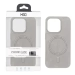 قاب اورجینال HDD چرمی MagSafe مدل Apple iPhone 15 Pro - طوسی (پک دار)