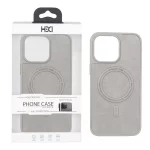 قاب اورجینال HDD چرمی MagSafe مدل Apple iPhone 14 Pro Max - طوسی (پک دار)