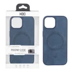 قاب اورجینال HDD چرمی MagSafe مدل Apple iPhone 15 / iPhone 14 / iPhone 13 - سرمه ای (پک دار)