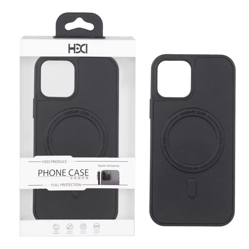 قاب اورجینال HDD چرمی MagSafe مدل Apple iPhone 12 Pro / iPhone 12 - مشکی (پک دار) - تصویر 2