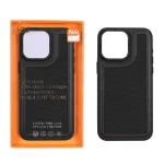قاب اورجینال HDD برزنتی دور چرم دوخت دار Apple iPhone 15 Pro Max - مشکی (پک دار)