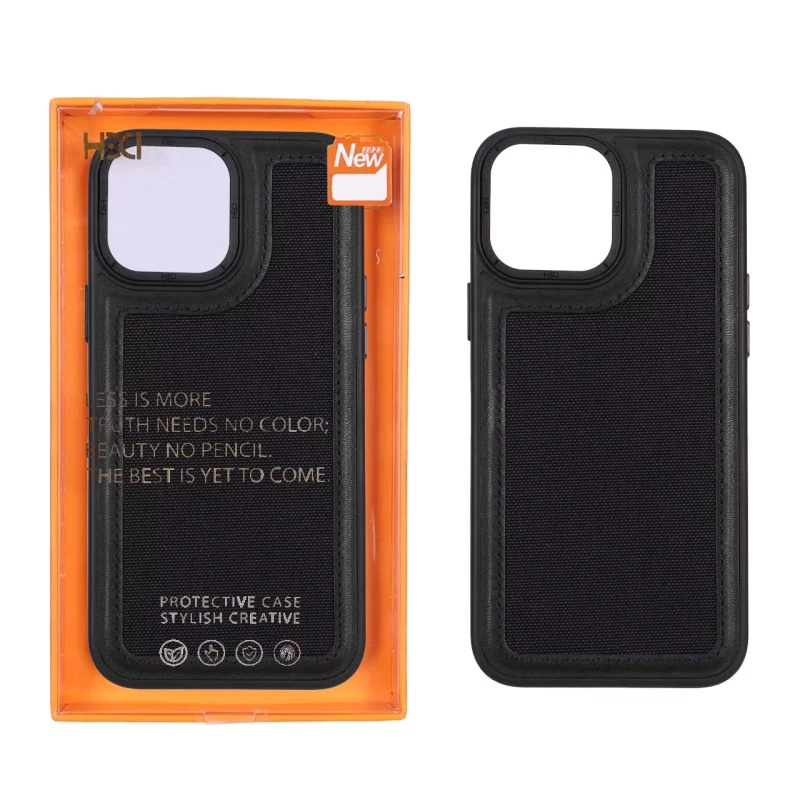 قاب اورجینال HDD برزنتی دور چرم دوخت دار Apple iPhone 13 Pro Max - مشکی (پک دار) - تصویر 2